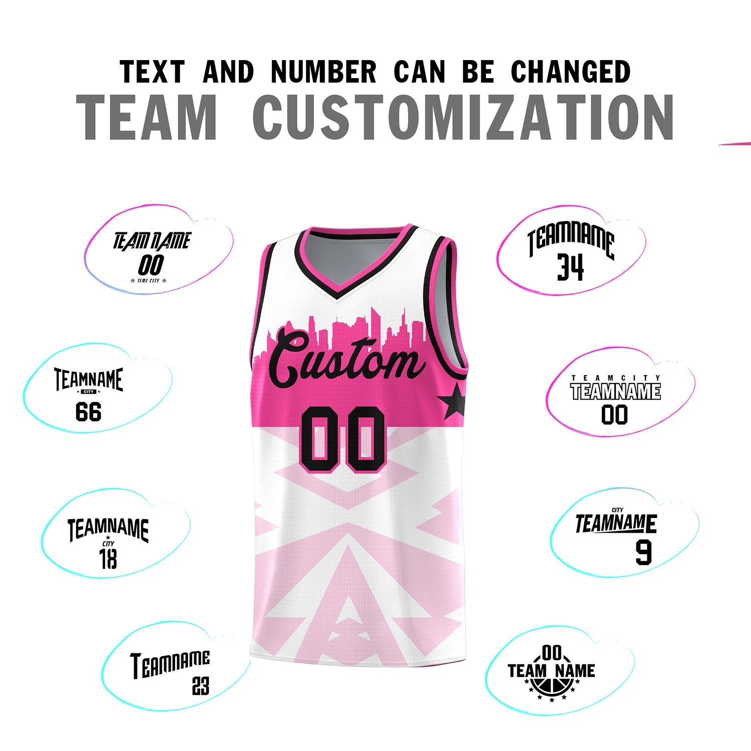 Custom White Personalized City Silhouette Pattern Sports Uniform Basketball Jersey