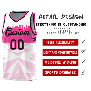 Custom White Personalized City Silhouette Pattern Sports Uniform Basketball Jersey