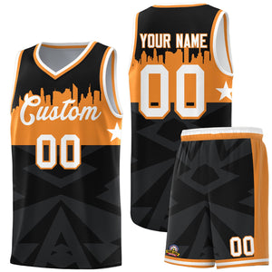 Custom Black Personalized City Silhouette Pattern Sports Uniform Basketball Jersey