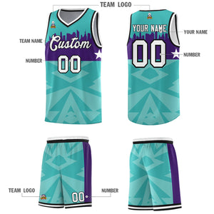 Custom Bright Green Personalized City Silhouette Pattern Sports Uniform Basketball Jersey