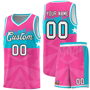 Custom Pink Personalized City Silhouette Pattern Sports Uniform Basketball Jersey