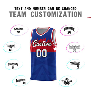 Custom Royal Personalized City Silhouette Pattern Sports Uniform Basketball Jersey