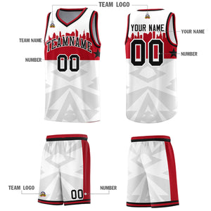 Custom White Personalized City Silhouette Pattern Sports Uniform Basketball Jersey