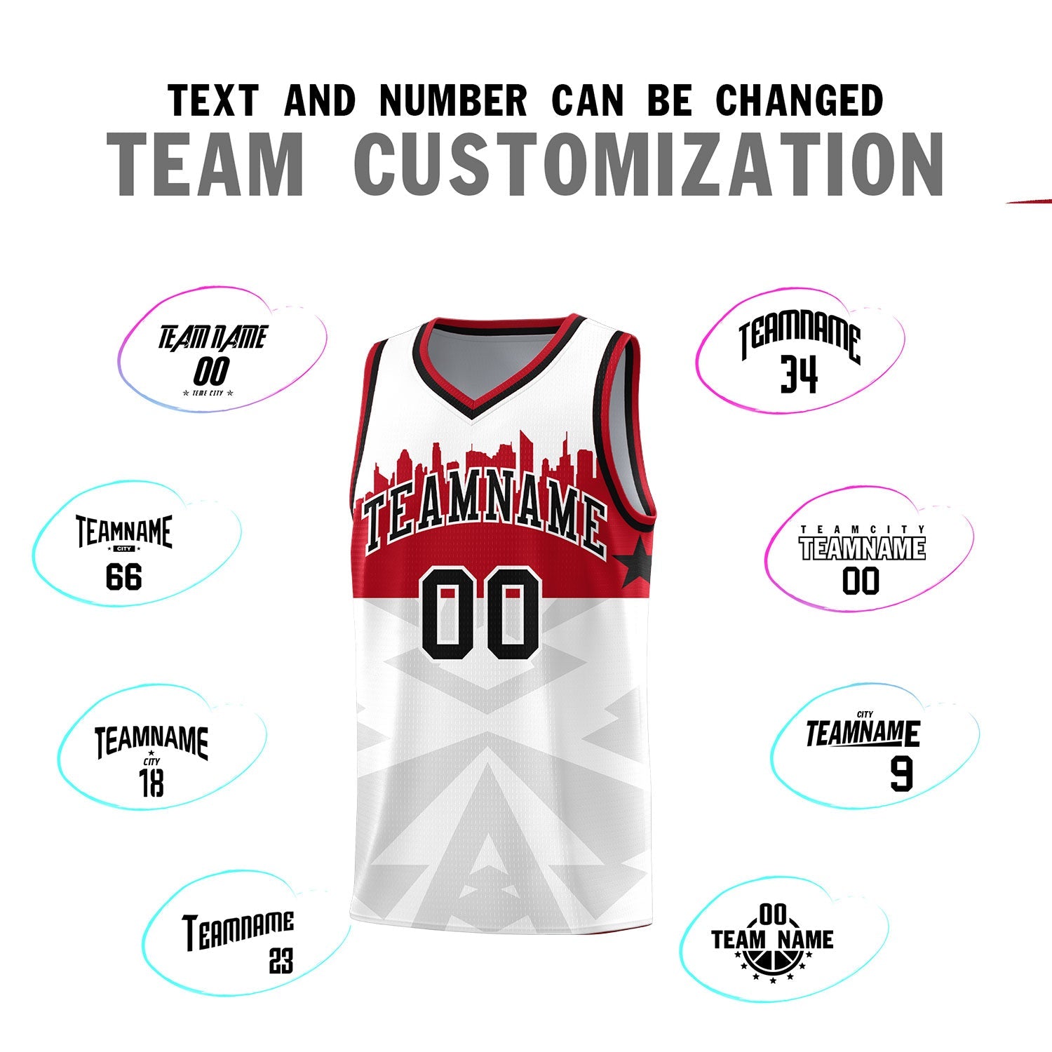 Custom White Personalized City Silhouette Pattern Sports Uniform Basketball Jersey