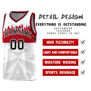 Custom White Personalized City Silhouette Pattern Sports Uniform Basketball Jersey