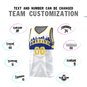 Custom White Personalized City Silhouette Pattern Sports Uniform Basketball Jersey