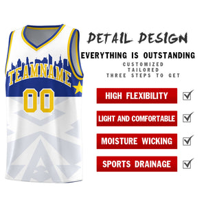 Custom White Personalized City Silhouette Pattern Sports Uniform Basketball Jersey