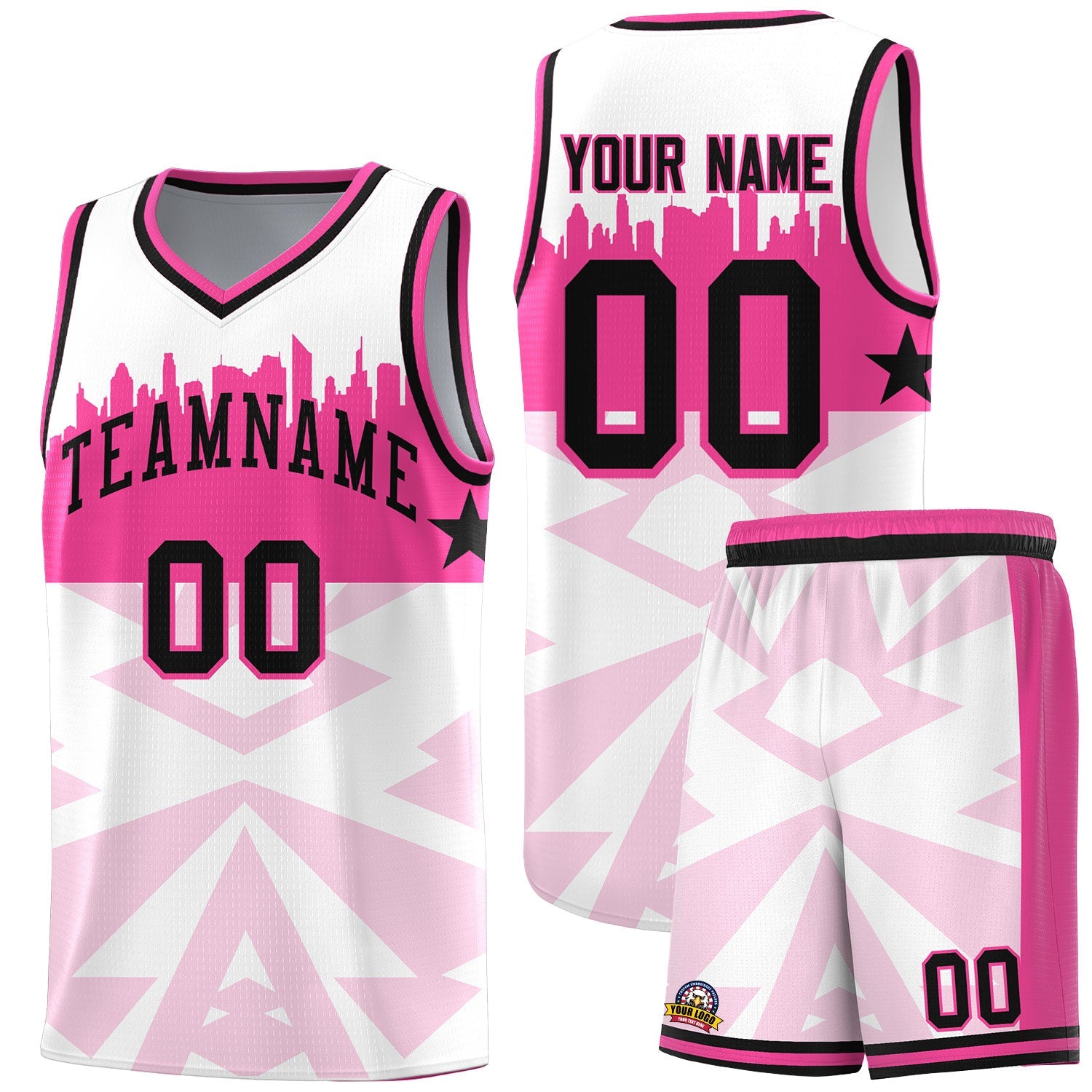 Custom White Personalized City Silhouette Pattern Sports Uniform Basketball Jersey