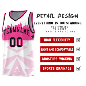 Custom White Personalized City Silhouette Pattern Sports Uniform Basketball Jersey