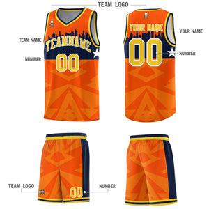 Custom Orange Personalized City Silhouette Pattern Sports Uniform Basketball Jersey