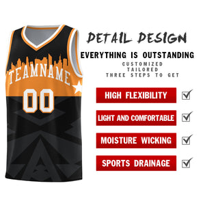 Custom Black Personalized City Silhouette Pattern Sports Uniform Basketball Jersey