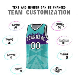 Custom Bright Green Personalized City Silhouette Pattern Sports Uniform Basketball Jersey