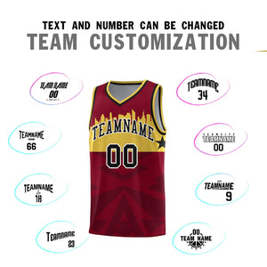 Custom Crimson Personalized City Silhouette Pattern Sports Uniform Basketball Jersey