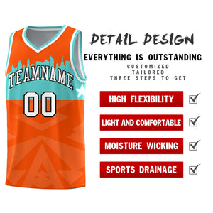 Custom Orange Personalized City Silhouette Pattern Sports Uniform Basketball Jersey