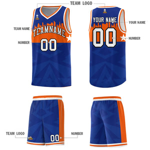 Custom Royal Personalized City Silhouette Pattern Sports Uniform Basketball Jersey