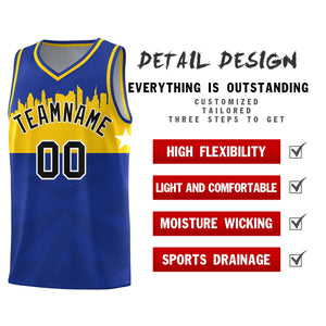 Custom Royal Personalized City Silhouette Pattern Sports Uniform Basketball Jersey