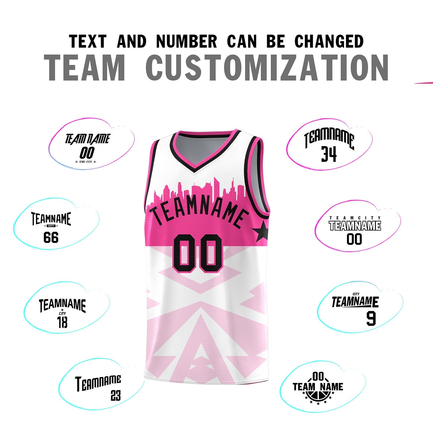 Custom White Personalized City Silhouette Pattern Sports Uniform Basketball Jersey