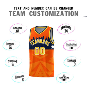 Custom Orange Personalized City Silhouette Pattern Sports Uniform Basketball Jersey