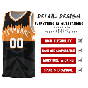 Custom Black Personalized City Silhouette Pattern Sports Uniform Basketball Jersey