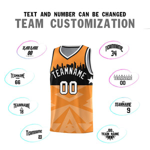 Custom Orange Personalized City Silhouette Pattern Sports Uniform Basketball Jersey