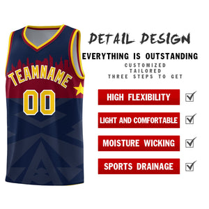 Custom Navy Personalized City Silhouette Pattern Sports Uniform Basketball Jersey