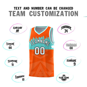 Custom Orange Personalized City Silhouette Pattern Sports Uniform Basketball Jersey