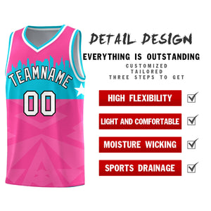 Custom Pink Personalized City Silhouette Pattern Sports Uniform Basketball Jersey