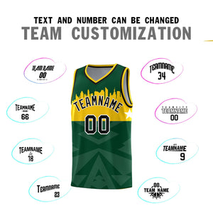 Custom Green Personalized City Silhouette Pattern Sports Uniform Basketball Jersey