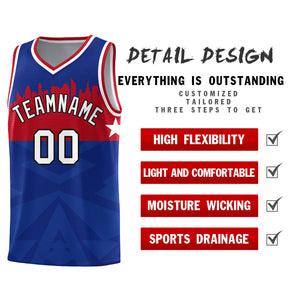 Custom Royal Personalized City Silhouette Pattern Sports Uniform Basketball Jersey