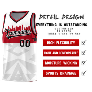 Custom White Personalized City Silhouette Pattern Sports Uniform Basketball Jersey