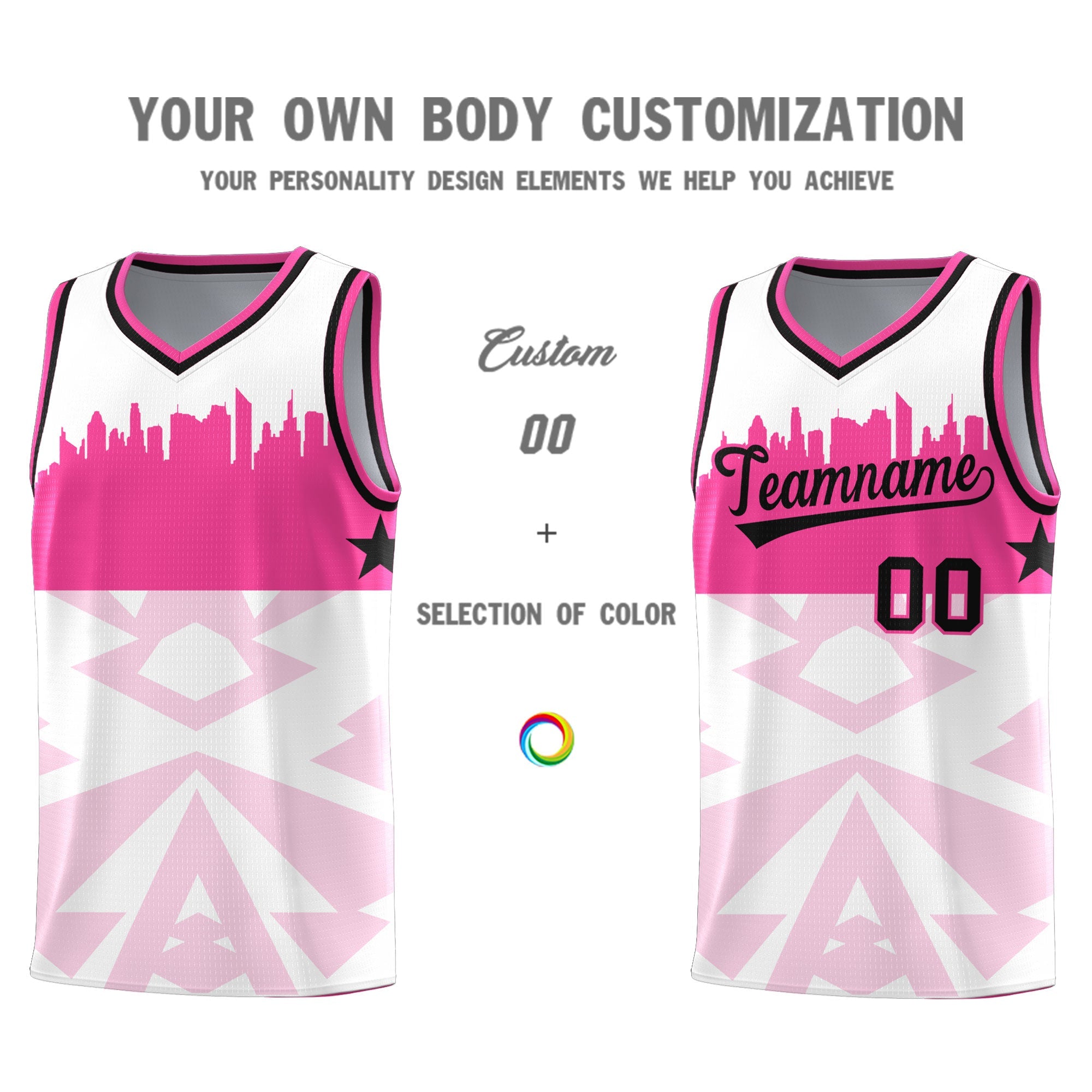 Custom White Personalized City Silhouette Pattern Sports Uniform Basketball Jersey