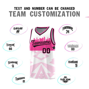 Custom White Personalized City Silhouette Pattern Sports Uniform Basketball Jersey