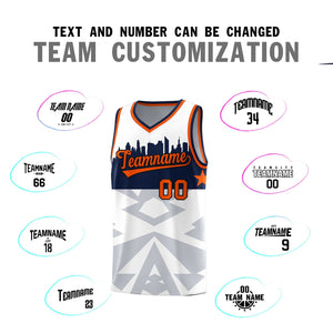 Custom White Personalized City Silhouette Pattern Sports Uniform Basketball Jersey