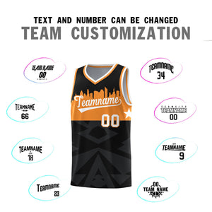 Custom Black Personalized City Silhouette Pattern Sports Uniform Basketball Jersey