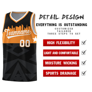 Custom Black Personalized City Silhouette Pattern Sports Uniform Basketball Jersey