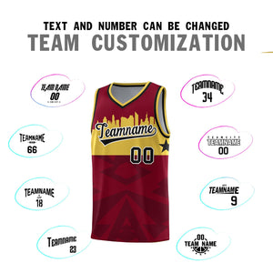 Custom Crimson Personalized City Silhouette Pattern Sports Uniform Basketball Jersey