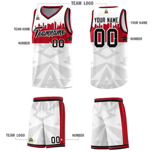 Custom White Personalized City Silhouette Pattern Sports Uniform Basketball Jersey