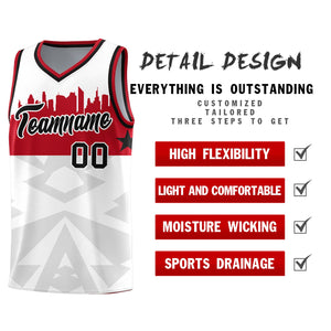 Custom White Personalized City Silhouette Pattern Sports Uniform Basketball Jersey