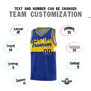 Custom Royal Personalized City Silhouette Pattern Sports Uniform Basketball Jersey