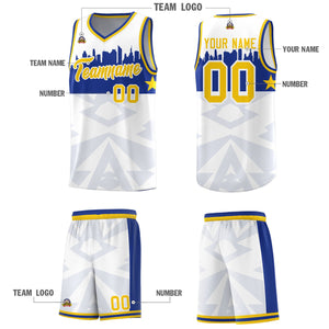 Custom White Personalized City Silhouette Pattern Sports Uniform Basketball Jersey