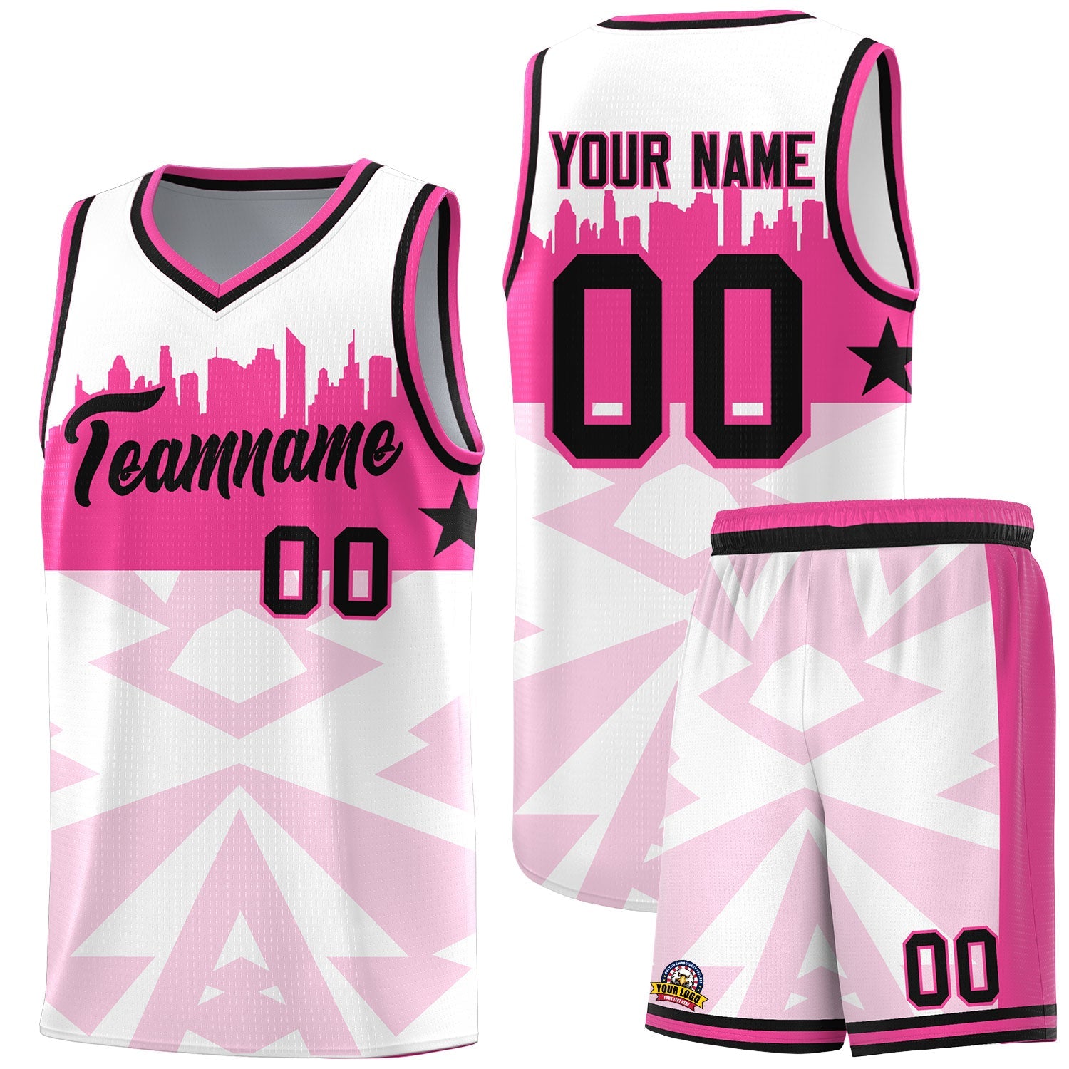 Custom White Personalized City Silhouette Pattern Sports Uniform Basketball Jersey