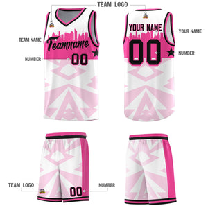 Custom White Personalized City Silhouette Pattern Sports Uniform Basketball Jersey