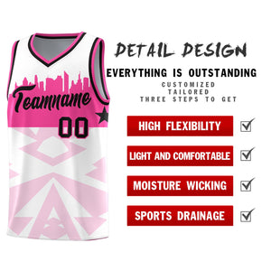 Custom White Personalized City Silhouette Pattern Sports Uniform Basketball Jersey