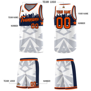 Custom White Personalized City Silhouette Pattern Sports Uniform Basketball Jersey