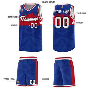 Custom Royal Personalized City Silhouette Pattern Sports Uniform Basketball Jersey