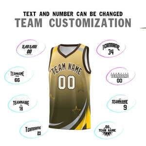 Custom Khaki Olive Gradient Star Graffiti Pattern Sports Uniform Basketball Jersey