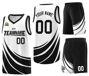 Custom Black White Double Side Sets Design Sportswear Basketball Jersey