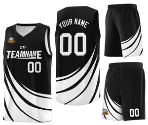 Custom Black White Double Side Sets Design Sportswear Basketball Jersey