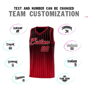 Custom Black Red Gradient Fashion Sets Sports Stripe Uniform Basketball Jersey