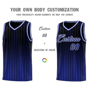 Custom Black Royal Gradient Fashion Sets Sports Stripe Uniform Basketball Jersey